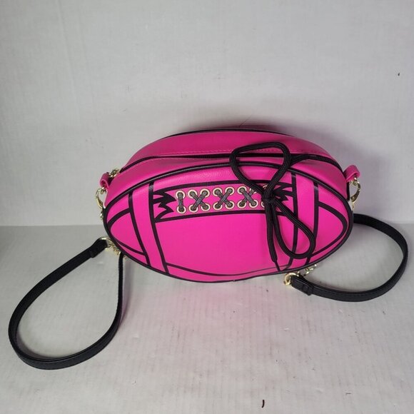 Luv Betsey Handbags - Luv Betsey by Betsey Johnson Fun Casual Pink Oval Football Crossbody Bag